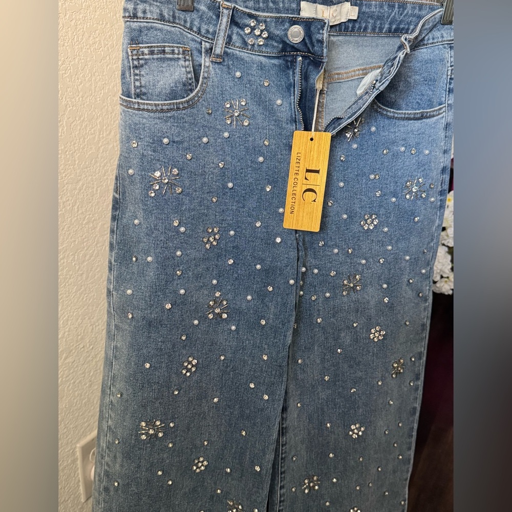 Embellished Blue Women's Jeans